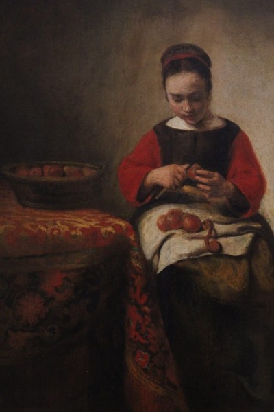 Girl Peeling Apple